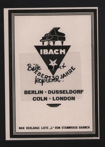 Barmen werbung 1925 ibach - werbung, 1925,