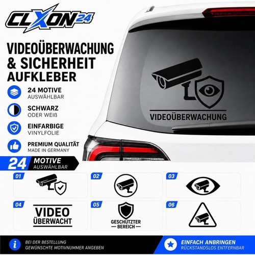 Videoüberwachung aufkleber - videoüberwachung, 24