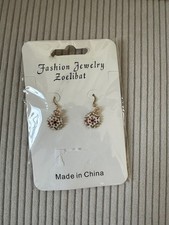 Ohrringe Ohrschmuck Hängende Schneekristalle Weihnachts-Ohrringe goldfarben 