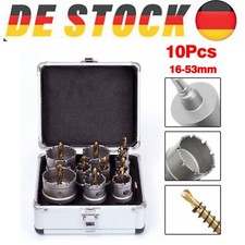 10tlg 16-53mm Hartmetall Lochsäge Set HM Bohrkrone TCT Bohrer Set für Edelstahl
