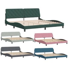 Bettgestell ohne Matratze Samt Bettrahmen mit Lattenrost Einzelbett Doppelbett