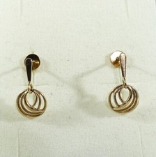 russische Ohrringe 583 Rotgold um 1980 Gold Ohrhänger / CU 284(46)