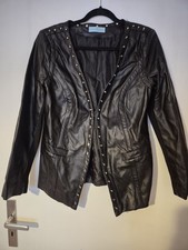 Kunstlederjacke Blazer Schwarz