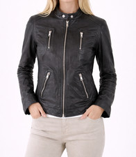 Oui lederjacke blau damen - oui,