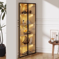 Led glasvitrine eiche - led,
