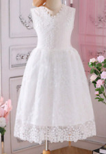 Kommunionkleid  140 schlicht Spitze Kommunion  NEU