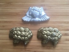 3x Wanddekor Wandbild Dekor Gips Kinderzimmer Dekoration Engel und Schafe