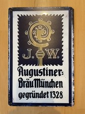 Blechschild 20cm x 30cm# Augustiner Bräu# München# Augustiner# Bier# Bar
