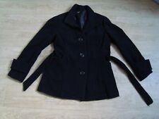 moderner Damen Unisex Schurwolle Mantel Jacke von flame schwarz Gr. XL