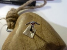 PIERCING Helix Tragus - Edelstahl silber schwarz - Büffel (?) Kopf