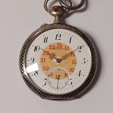 Alpina Taschenuhr Tula Niel HF 800 Silber Huhuenin Freres mit TAU-Kette SI Tula