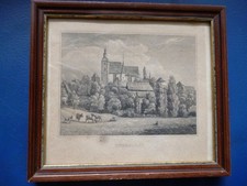 Antiker Kupferstich „Ebersdorf“ – gerahmte historische Ortsansicht