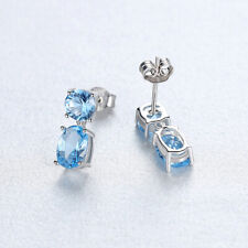 BENIAMINO Damen Ohrringe Ohrstecker 925er Sterling Silber Blau Topas VVS OVP