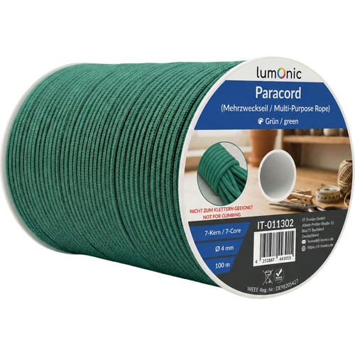 100m paracord 4mm grün - 100m,