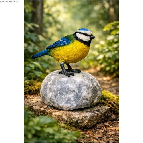 Blaumeise auf stein - blaumeise,