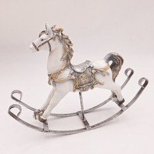 Schaukelpferd weiß/silber