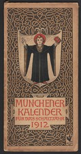 MÜNCHENER KALENDER 1912 WAPPEN OTTO HUPP