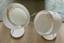 2 Stück Ikea Retro Nachttischlampe in Creme Weiss 43 bis 57 cm Höhenverstellbar