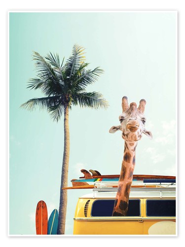 Poster surfer giraffe - surfer, kidz
