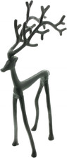 Stilvolle Metallfigur Hirsch in Mattschwarz 19 x 8 x 39 cm Deko für Zuhause oder
