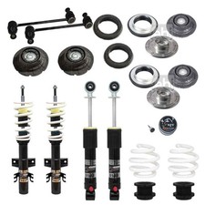 Gewindefahrwerk härteverstellbar Stabi Domlager Federteller Set für VW T5 T6 Bus