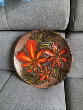 Wandteller Ruscha 717/2 Keramik Vintage 70er, Durchmesser 28 cm