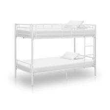 vidaXL Etagenbett Weiß Metall
