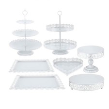 WOOLUCK® 7 Stück Tortenständer, Weiß hochzeitstortenständer,uchen Dessert