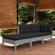 3-tlg. Garten-Lounge-Set mit