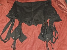 PUNKRAVE SEXY GOTHIC OUTFIT MIT STRAPSE 4XL Rock Shorts BDSM Grufti Siehe Bilder