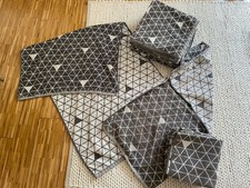 Tukan Handtücher Set 4x Badetuch 140x65cm & 4x Handtuch 90x45cm grau gemustert