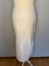 Midi Rock A-Linie von Oasis Stretch Denim Jeans Weiß Gr. 34 Baumwolle Neu