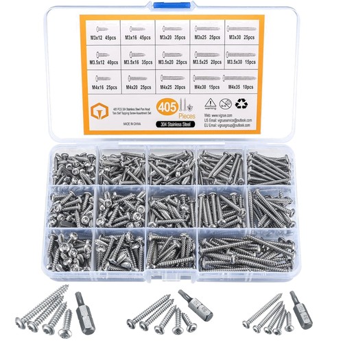 405 schrauben set edelstahl - set, m3
