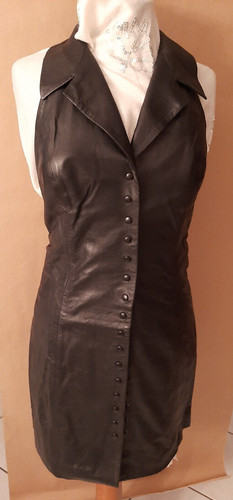 Damenneckholderkleid,Leder