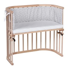 BABYBAY Beistellbett massiv natur unbehandelt +Matratze, Nest, Bezug und Molton