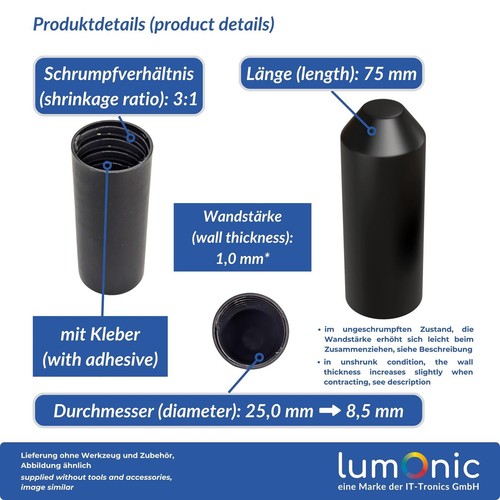 Warmschrumpf endkappe mit - warmschrumpf,