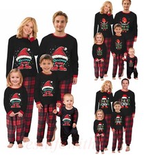 Weihnachts Nachtwäsche Familie Damen Herren Kinder Pyjama Schlafanzug Hausanzug