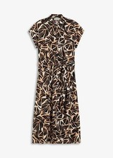 Neu Midikleid in Leinen-Optik