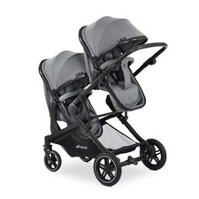Hauck Select Zwillingskinderwagen Atlantic Twin mit Babywanne Melange Grey NEU
