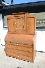 Schöner großer Seeländer Sekretär um 1850 Eiche mit Aufsatz