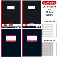 Herlitz Oberschulheft A4 Lineatur 25 26 Schreib/Rechenheft mit Rand x.book extra