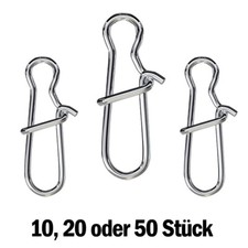 Angel Snaps I Karabiner I Duo-Lock Snap, 11 - 33 kg I Edelstahl Wirbel I Silber