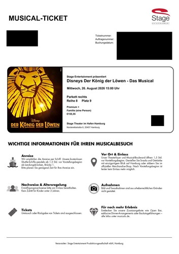 Musical könig der löwen - könig,