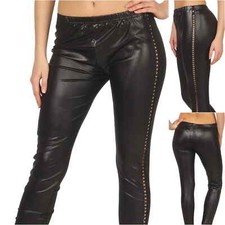 Damen Kunstleder Leggings
