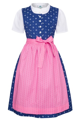 Kinderdirndl 3tlg blau rosa - kinderdirndl, 3tlg.
