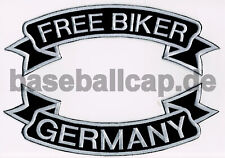 FREE BIKER GERMANY PATCH AUFNÄHER BIKER HOTROD ABZEICHEN Rückenschleife V8 MOPED
