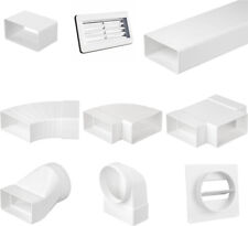 Flachkanalsystem PVC Abluftkanal Kanalbogen Verbinder T-Stück Wandflansch