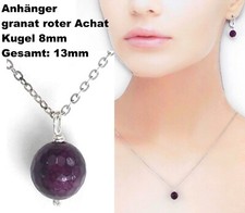 Anhänger Achat granat-rot Wählbar: Massiv 925 Sterlingsilber / Gold Double (09