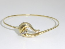 Armreif 585 Gold 14K Gelbgold Diamant 7,76 g Armband 48 mm x 56 mm Armring 7464