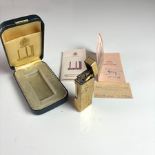 Dunhill Rollagas Feuerzeug 1975 Vintage Beleg OVP vergoldet antik Rarität Deko